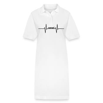 Heartbeat with historic tram / S-Bahn - Stanley/Stella PAIGER Organic Women’s Polo Dress - white - Front