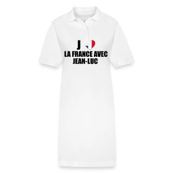 j'aime la France avec Jean Luc - Robe polo bio PAIGER Stanley/Stella Femme - blanc - Devant