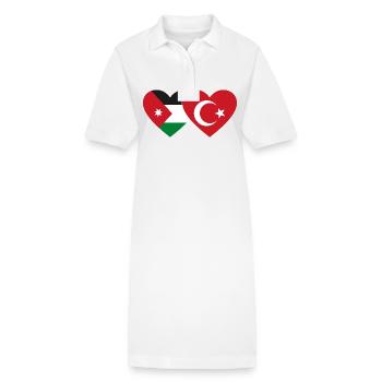 Jordanie Turquie Drapeau Coeur - Robe polo bio PAIGER Stanley/Stella Femme - blanc - Devant