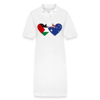 Drapeau de la Palestine Australie Coeur - Robe polo bio PAIGER Stanley/Stella Femme - blanc - Devant