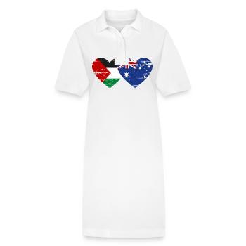 Palestine Australie Drapeau Coeur Utilisé - Robe polo bio PAIGER Stanley/Stella Femme - blanc - Devant