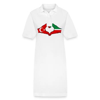 Türkei Tatarstan Flagge Hände Herzform - Stanley/Stella Frauen Bio-Polokleid PAIGER - Weiß - Vorne