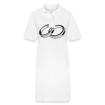Anneaux de mariage symbole silhouette mariage - Robe polo bio PAIGER Stanley/Stella Femme - blanc - Devant