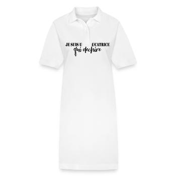 je suis Une éducatrice qui dechire - Robe polo bio PAIGER Stanley/Stella Femme - blanc - Devant
