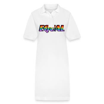 Texte arc-en-ciel EQUAL LGBT Pride Month - Robe polo bio PAIGER Stanley/Stella Femme - blanc - Devant