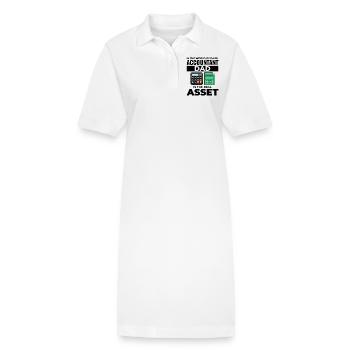 Buchhalter Papa Buchhaltung Finanzen Finanzen Lustig - Stanley/Stella Frauen Bio-Polokleid PAIGER - Weiß - Vorne