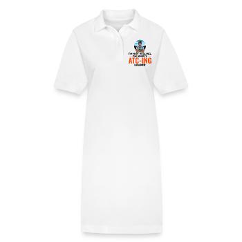 Air Traffic Controller ATC Aviation Humor Airplane - Stanley/Stella PAIGER Organic Women’s Polo Dress - white - Front
