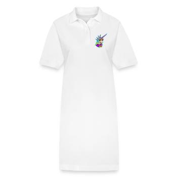 Neon-Einhorn Retro-Rocker - Stanley/Stella Frauen Bio-Polokleid PAIGER - Weiß - Vorne