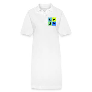 Katze Katze Katze Katze Katze Katze, Geschenk - Stanley/Stella Frauen Bio-Polokleid PAIGER - Weiß - Vorne
