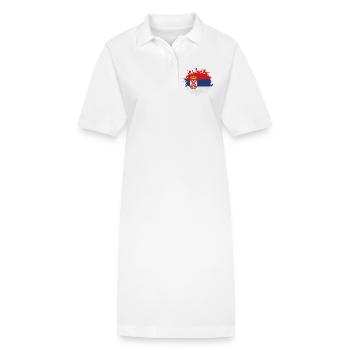 Serbien Klecks / Geschenk Belgrad Balkan Flagge - Stanley/Stella Frauen Bio-Polokleid PAIGER - Weiß - Vorne
