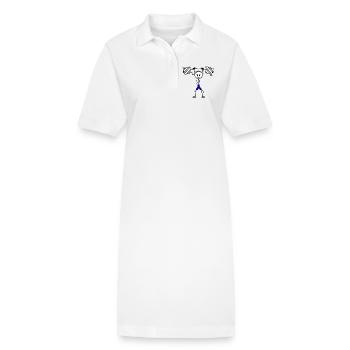 Visage heureux Musculation haltérophile - Robe polo bio PAIGER Stanley/Stella Femme - blanc - Devant