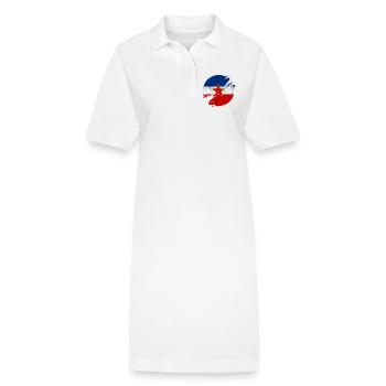 Cercle de drapeaux vintage Yougoslavie - Robe polo bio PAIGER Stanley/Stella Femme - blanc - Devant