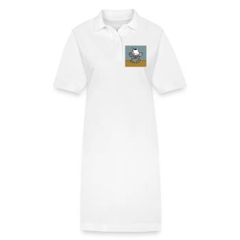 Pause café Koala - Robe polo bio PAIGER Stanley/Stella Femme - blanc - Devant