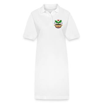 le pot des cieux coloré ! By Pousse2Bambou ! - Robe polo bio PAIGER Stanley/Stella Femme - blanc - Devant