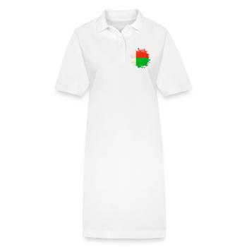 Blob de drapeaux de Madagascar - Robe polo bio PAIGER Stanley/Stella Femme - blanc - Devant