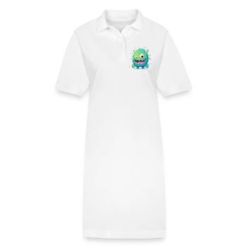 Un monstre heureux à câliner - Robe polo bio PAIGER Stanley/Stella Femme - blanc - Devant