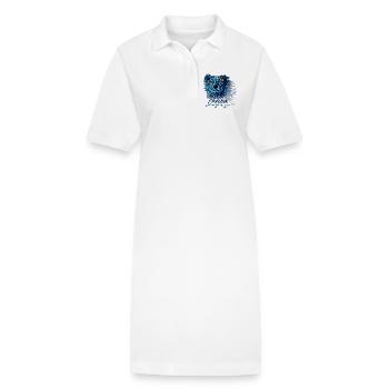 Flammes de lumière bleue néon guépard - Robe polo bio PAIGER Stanley/Stella Femme - blanc - Devant