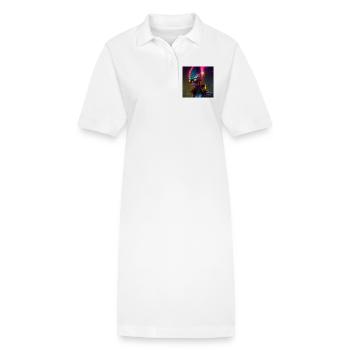 Funky alien 01 - Stanley/Stella PAIGER Organic Women’s Polo Dress - white - Front