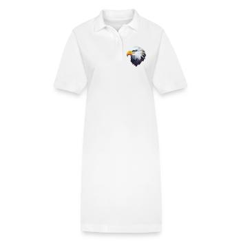 Aigle stylisé, géométrique - Robe polo bio PAIGER Stanley/Stella Femme - blanc - Devant