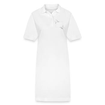 Détail de l’image des signaux de la main - Robe polo bio PAIGER Stanley/Stella Femme - blanc - Devant