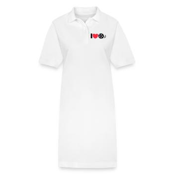 Déclaration de cœur J’aime les films Regarder des films - Robe polo bio PAIGER Stanley/Stella Femme - blanc - Devant