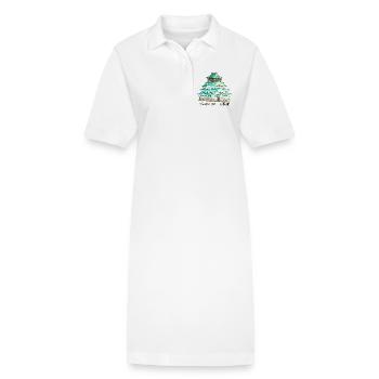 Japon Château d’Osaka-jo, Kanji, dessin à la main - Robe polo bio PAIGER Stanley/Stella Femme - blanc - Devant