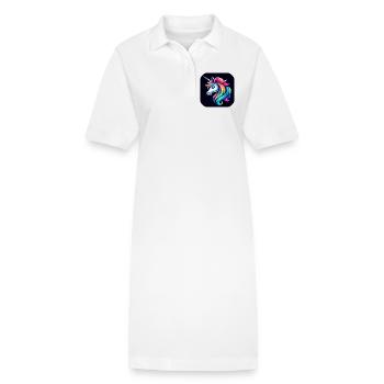 Corne de crinière multicolore Licorne - Robe polo bio PAIGER Stanley/Stella Femme - blanc - Devant