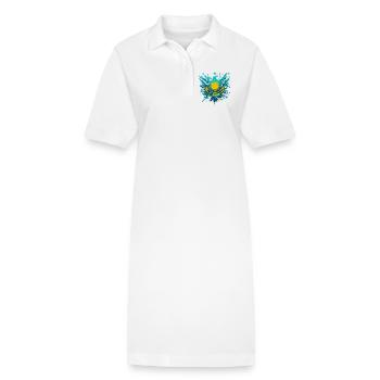 Kazakhstan cadeau astucieux - Robe polo bio PAIGER Stanley/Stella Femme - blanc - Devant