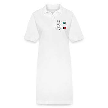 Duo de croissants nocturnes - Robe polo bio PAIGER Stanley/Stella Femme - blanc - Devant