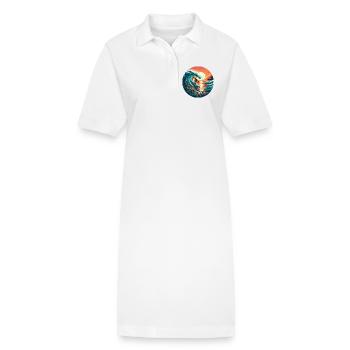 Surfeur au coucher du soleil - Robe polo bio PAIGER Stanley/Stella Femme - blanc - Devant