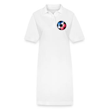 Football France - blue white red - Stanley/Stella PAIGER Organic Women’s Polo Dress - white - Front