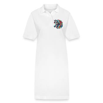 Horse - Stanley/Stella PAIGER Organic Women’s Polo Dress - white - Front