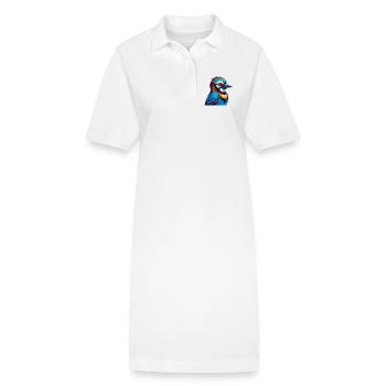 Jay Bird Coloré Kawaii Dessin Animé Personnage Clipart - Robe polo bio PAIGER Stanley/Stella Femme - blanc - Devant