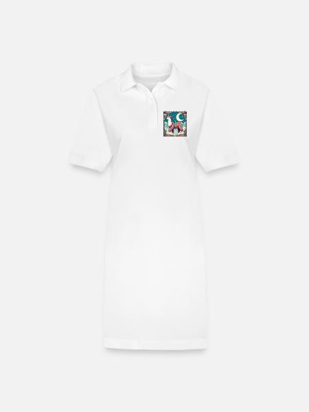 Lama Pyjama Geschenk - Stanley/Stella Frauen Bio-Polokleid PAIGER - Weiß