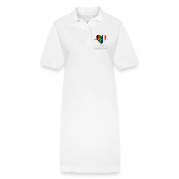 Afghanistan und Frankreich 100% Freundschaft - Stanley/Stella Frauen Bio-Polokleid PAIGER - Weiß - Vorne
