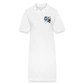 Koifische und Blasen - Stanley/Stella Frauen Bio-Polokleid PAIGER - Weiß - Vorne
