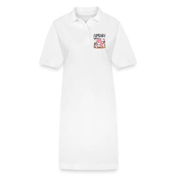 Capybara détendu avec des amis - Robe polo bio PAIGER Stanley/Stella Femme - blanc - Devant