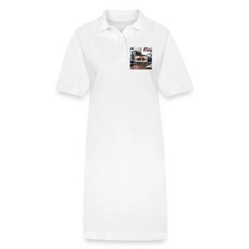 Années 80 - Robe polo bio PAIGER Stanley/Stella Femme - blanc - Devant