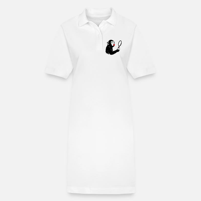 Dame singe vaniteuse avec miroir - Robe polo bio PAIGER Stanley/Stella Femme - blanc