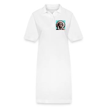 Amérindien Américain - Robe polo bio PAIGER Stanley/Stella Femme - blanc - Devant