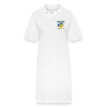 L’unité et la liberté de l’Ukraine - Robe polo bio PAIGER Stanley/Stella Femme - blanc - Devant