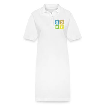 18. Geburtstag Farbige Patches depuis 11/2007 - Robe polo bio PAIGER Stanley/Stella Femme - blanc - Devant