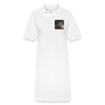 Coffeetime Grain de café avec fermeture éclair - Robe polo bio PAIGER Stanley/Stella Femme - blanc - Devant