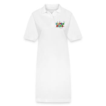 Super Papa Regenbogen Schrift - Stanley/Stella Frauen Bio-Polokleid PAIGER - Weiß - Vorne