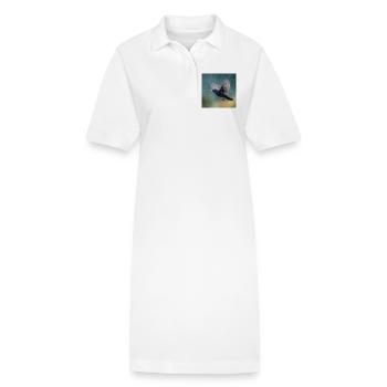 Merle noir sous la pluie Grive noire sous la pluie printanière - Robe polo bio PAIGER Stanley/Stella Femme - blanc - Devant