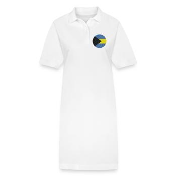 Drapeau rond des Bahamas - Robe polo bio PAIGER Stanley/Stella Femme - blanc - Devant