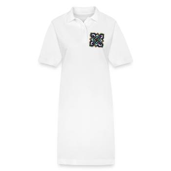 Windrad Mandala - Stanley/Stella Frauen Bio-Polokleid PAIGER - Weiß - Vorne