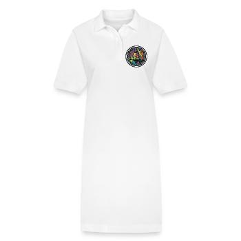 Climbing Adventure Mountains Climbing Wall Motif - Stanley/Stella PAIGER Organic Women’s Polo Dress - white - Front