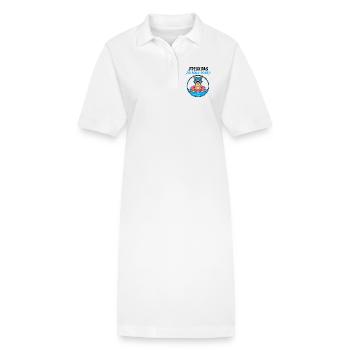 Aqua-Pony on Donut Buoy - Stanley/Stella PAIGER Organic Women’s Polo Dress - white - Front