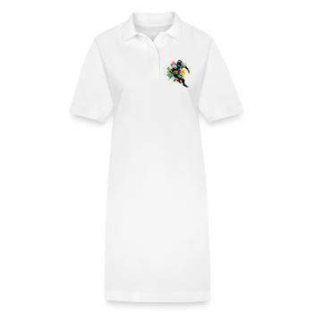 Illustrations de joueurs de football américain en tendance - Robe polo bio PAIGER Stanley/Stella Femme - blanc - Devant